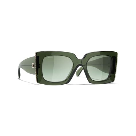 chanel green square sunglasses|Chanel oversized square sunglasses.